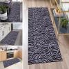 QQrunner Purple and Black Washable Non-Slip Runner Rug, 40 x 300 cm view 1