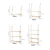 Rustic Solid Wood Hanging Shelves with Jute Rope view 2