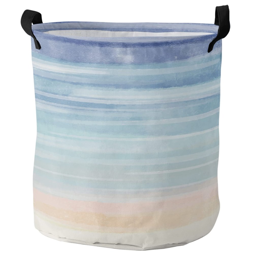 Laundry Hamper, Abstract Watercolor Sky Design, Oxford Fabric, 34 x 42 cm