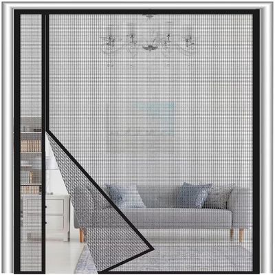 Magnetic Fiberglass Screen Door, 230 x 185 cm, Reversible Side Opening, Black