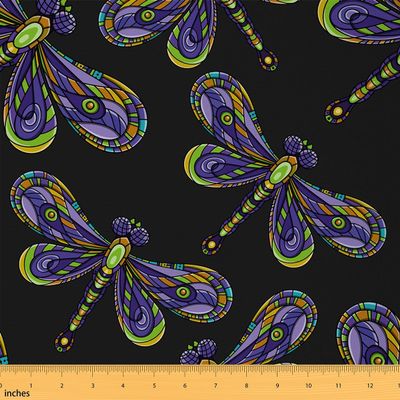 Watercolor Boho Dragonfly Fabric, 92 x 150 cm