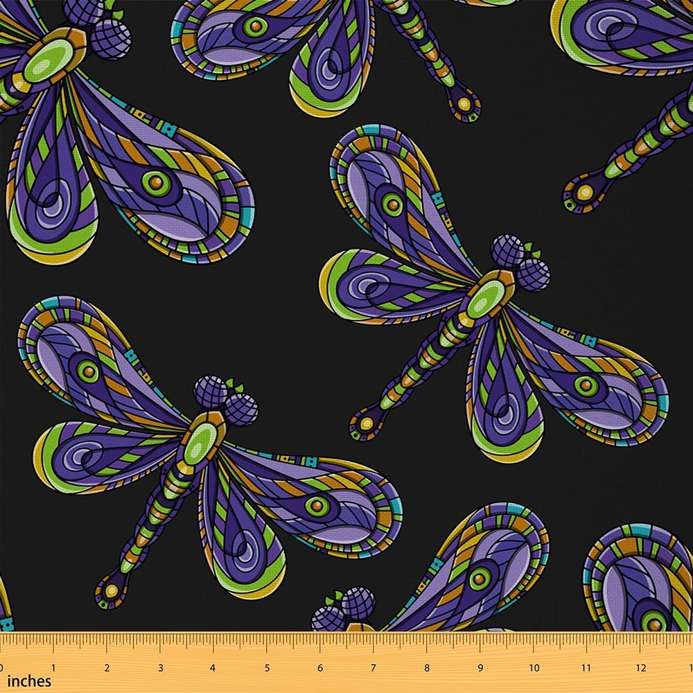 Watercolor Boho Dragonfly Fabric, 92 x 150 cm