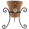 CERAMICA RAMBLEA | Red Stoneware Pot with Wrought-Iron Stand, Model J32, 35 x 35 x 34 cm view 1