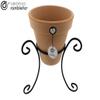CERAMICA RAMBLEA | Red Stoneware Pot with Wrought-Iron Stand, Model J32, 35 x 35 x 34 cm view 2