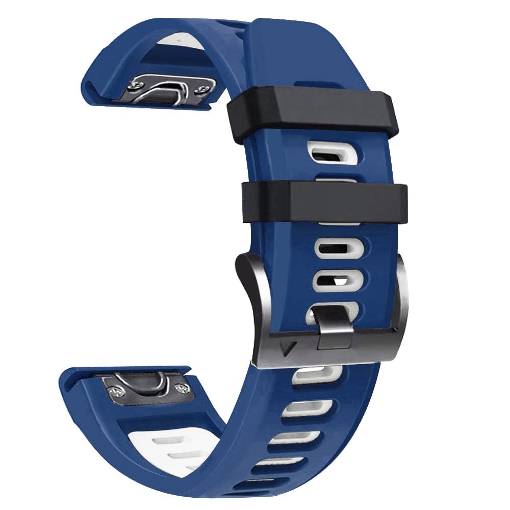 AMSOH Quick-Release Watch Strap for Garmin Fenix 7X, 7, 6X, 6 Pro, 5, 5X Plus, 3, 3HR, 935 and Epix, Silicone Band, 22/26 mm, Agate