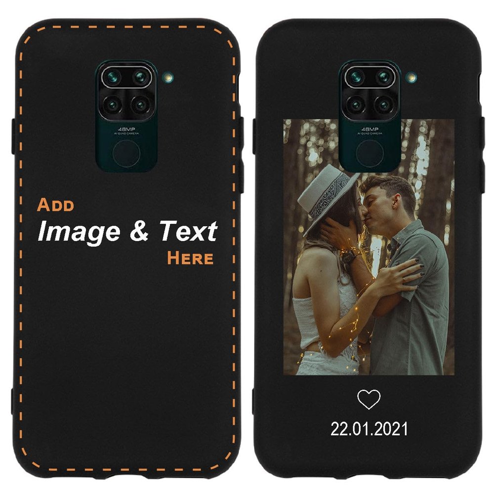 CoverHeld Personalized Black Silicone Case for Xiaomi Redmi Note 9