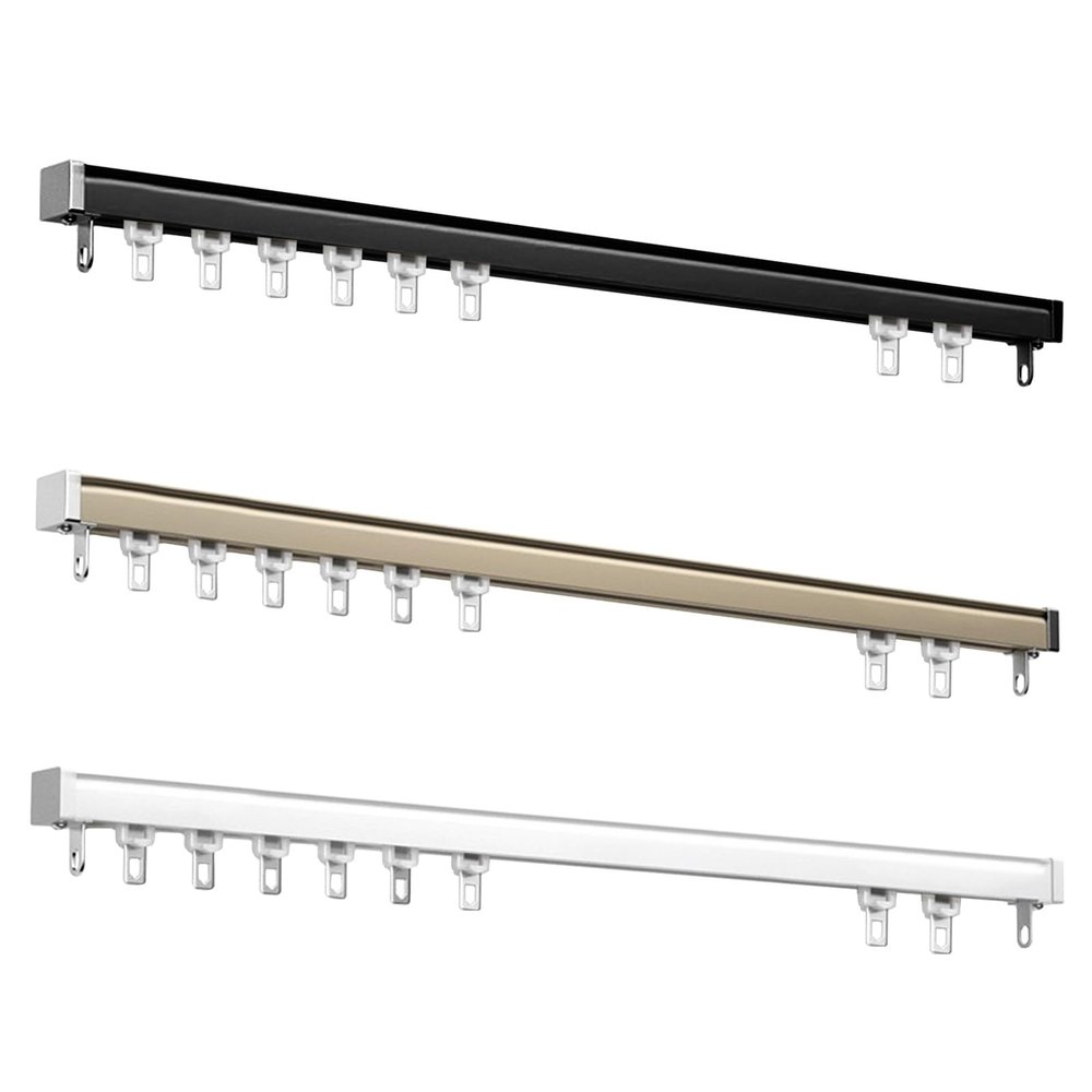 Aluminum Single-Track Curtain Rail, Pre-Drilled, Wall or Ceiling Mount