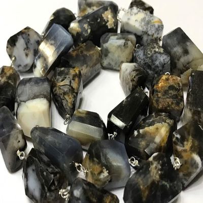 Natural Dandruff Opal Faceted Nugget Beads, 12 x 14 mm, 23-Inch Strand