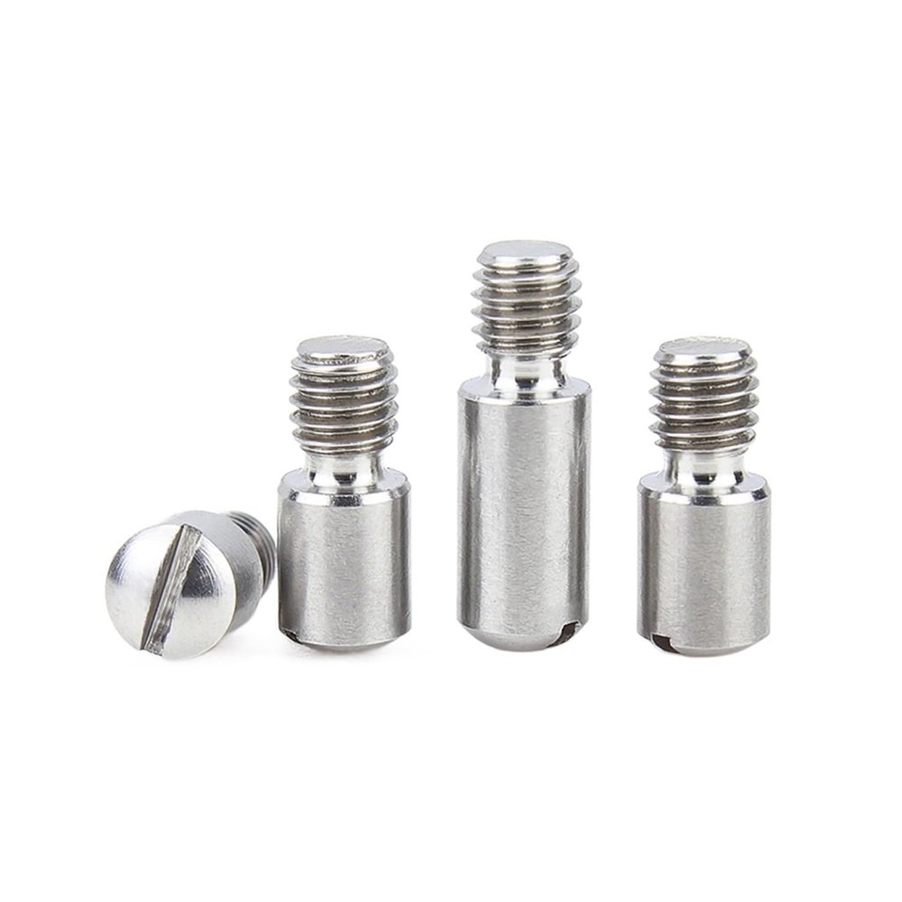 Slotted Headless Axial/Stepped Screw, 304 Stainless Steel (Silver, 1 pc, M6 × 8)