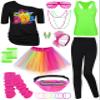 AOTHSO 24-Piece Women’s 1980s Halloween Costume Accessory Set view 1