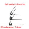 V-Shaped Torsion Spring, 1.0 mm Wire, 60° 3-Turn, 10-Pack, 6.5 mm view 2