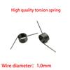 V-Shaped Torsion Spring, 1.0 mm Wire, 60° 3-Turn, 10-Pack, 6.5 mm view 3