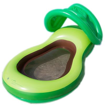 Inflatable Avocado Pool Hammock for Adults with Canopy