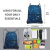 VACSAX Water-Resistant Drawstring Backpack, Undersea Shoal Print, Black, One Size view 2