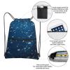 VACSAX Water-Resistant Drawstring Backpack, Undersea Shoal Print, Black, One Size view 3