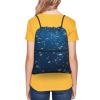 VACSAX Water-Resistant Drawstring Backpack, Undersea Shoal Print, Black, One Size view 4