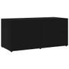 Makastle TV Stand with 2 Drawers and 1 Door Cabinet, Black, 80 x 34 x 36 cm view 1