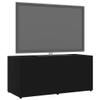 Makastle TV Stand with 2 Drawers and 1 Door Cabinet, Black, 80 x 34 x 36 cm view 4