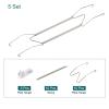 sourcing map 5-Pack Stainless Steel Plate Hangers, Invisible Wall-Mount Plate Hangers with 5 Wall Hooks and 10 Protectors, Silver view 3