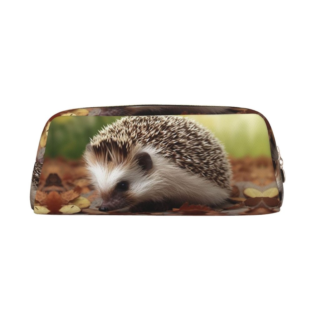 TOMPPY Hedgehog-Print Pencil Case, Gold, One Size