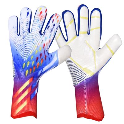 VIOLK Professional Men's Latex Soccer Goalkeeper Gloves with Finger Protection, White, Size 6