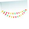 4, 4 m Fluorescent Paper Pennant Garland, Colorful Set view 3