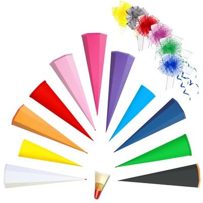School Cone Blank – Solid Color/Craft Cone, 35–100 cm, Round or Hexagonal