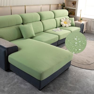 Water-Resistant Stretch Sofa Seat Cushion Cover, GreenA Chaise 160–190 cm
