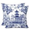 2 Chinoiserie Blue Throw Pillow Covers, 40.6 x 40.6 cm view 1