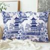 2 Chinoiserie Blue Throw Pillow Covers, 40.6 x 40.6 cm view 3