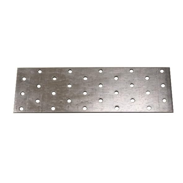 Perforated Steel Plates 40 x 120 mm, Hot-Dip Galvanized, 10-Pack