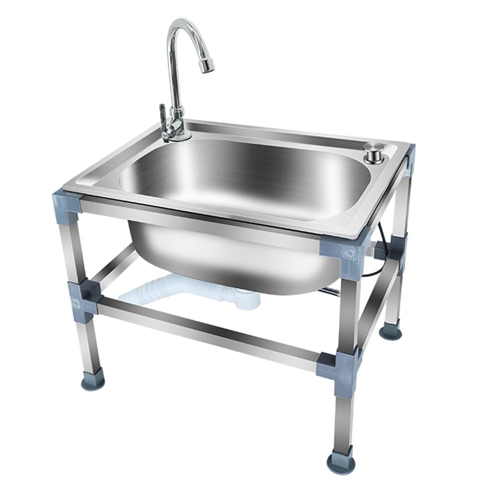 TRGCJGH Stainless Steel Freestanding Single-Bowl Utility Sink, 48 x 35 cm