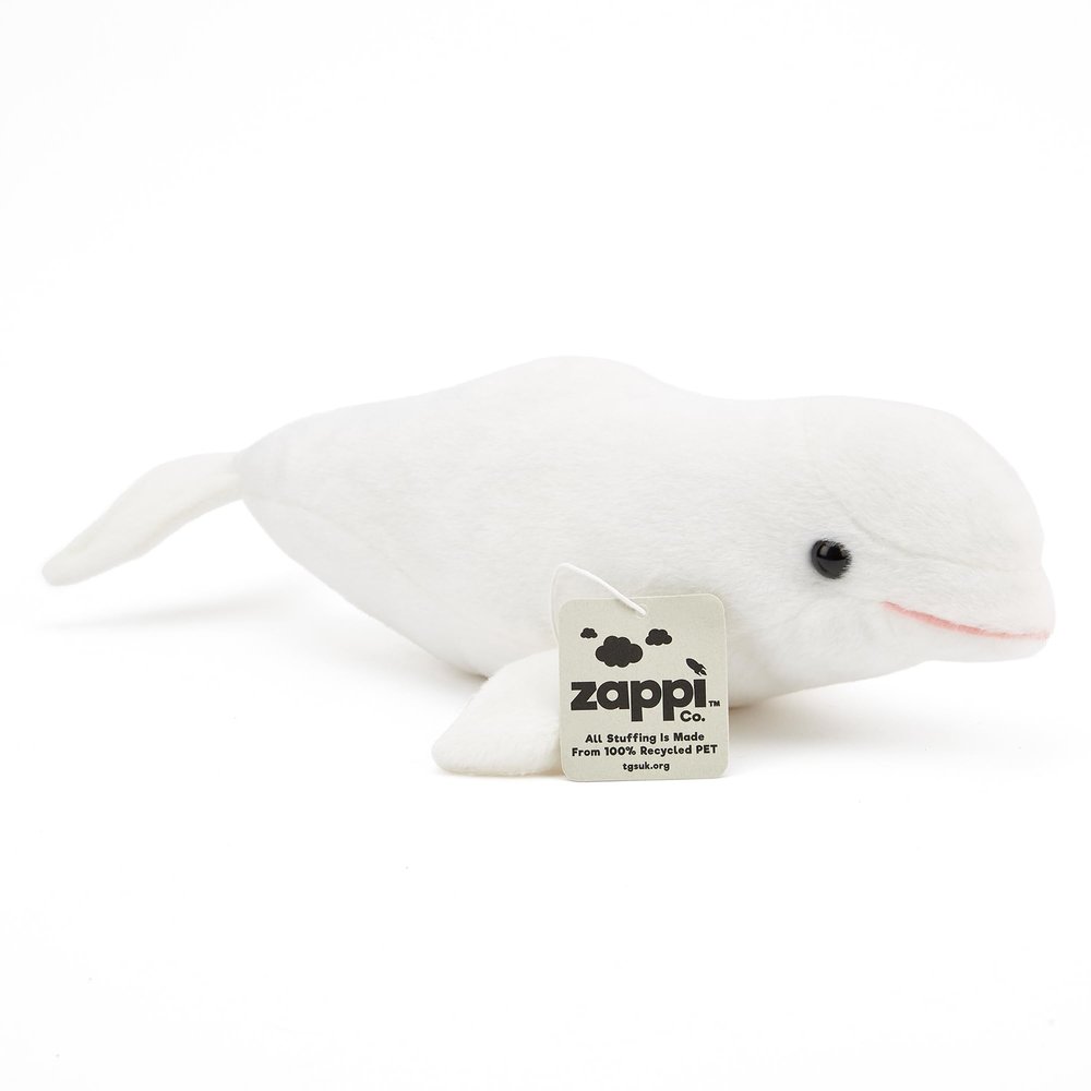 Zappi Co Plush Toy, Beluga Whale, 32 cm, Soft and Cuddly