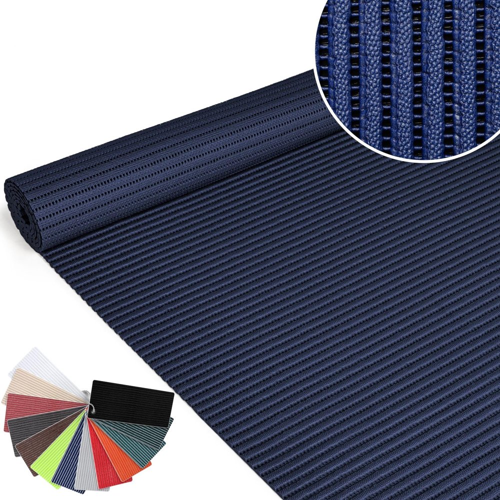 Soft Foam Bath Mat, Anti-Slip, Solid Blue, 350 x 130 cm