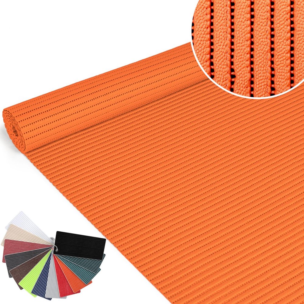 Soft Foam Bath Mat, Anti-Slip, Solid Orange, 350 x 130 cm