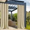 ZJXSNEH Outdoor Curtains for Terrace, Waterproof Voile Curtains for Gazebo, Veranda or Pergola, Cream, 2-Piece Set view 2