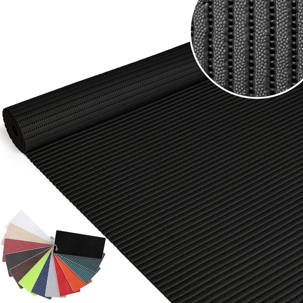 Soft Foam Bath Mat, Non-Slip Bath and Shower Runner, Solid Black, 260 x 130 cm