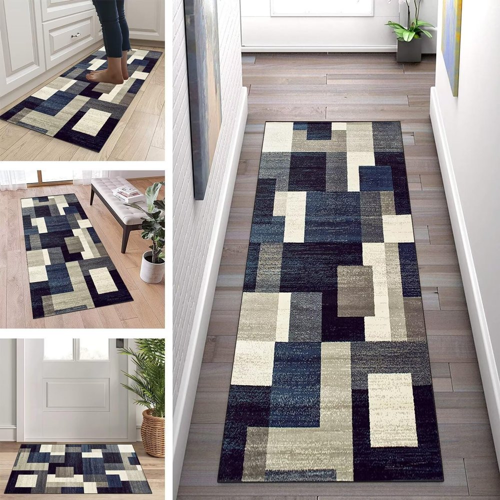 ZUZEKU Washable Non-Slip Hallway Runner Rug, 120 x 550 cm
