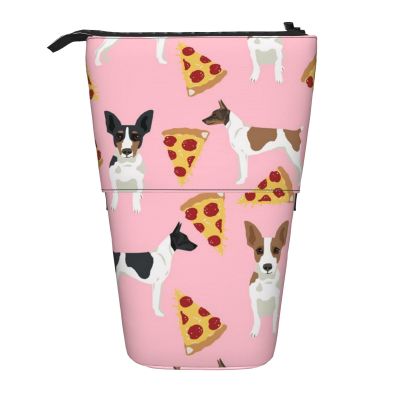 EVANEM Standing Pencil Case, Rat Terrier Dog Print, Telescopic Pop-Up Pencil Holder, One Size