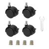 4-Piece 40 mm Furniture Casters with Brakes, Nylon Swivel Casters with M7.5 Thread view 1