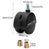 4-Piece 40 mm Furniture Casters with Brakes, Nylon Swivel Casters with M7.5 Thread view 2