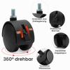 4-Piece 40 mm Furniture Casters with Brakes, Nylon Swivel Casters with M7.5 Thread view 3