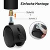 4-Piece 40 mm Furniture Casters with Brakes, Nylon Swivel Casters with M7.5 Thread view 4