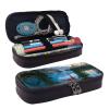 Large-Capacity Leather Pencil Case, Cute Dolphin Protective Eyewear Makeup Bag for Women and Men, Moraine Lake Hammock, One Size, Coin Purse view 1