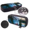 Large-Capacity Leather Pencil Case, Cute Dolphin Protective Eyewear Makeup Bag for Women and Men, Moraine Lake Hammock, One Size, Coin Purse view 4