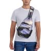 OUSIKA Puerto Rico Beach Sling Bag, Lightweight Crossbody Chest Pack for Hiking and Sports, Black, One Size view 2