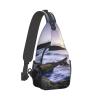 OUSIKA Puerto Rico Beach Sling Bag, Lightweight Crossbody Chest Pack for Hiking and Sports, Black, One Size view 3