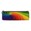 Rainbow Swirl Leather Pencil Case, Triangle Pen Pouch, Portable Cosmetic Bag, White, One Size view 2