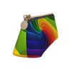 Rainbow Swirl Leather Pencil Case, Triangle Pen Pouch, Portable Cosmetic Bag, White, One Size view 3