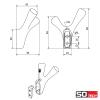 SOTECH BICORNO Coat Hook, 82 x 71 mm, Polished Chrome view 3